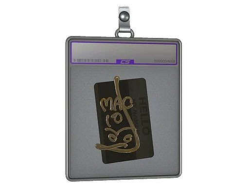 Sticker Slab | Hello MAC-10 (Gold)