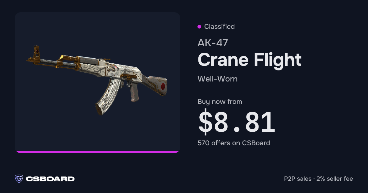 AK-47 — Crane Flight (Well-Worn) from $10 · 5 offers · CSBoard