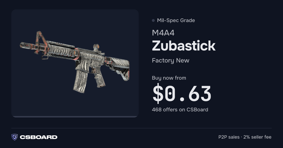 M4A4 — Zubastick (Factory New) from $0.77 · 1 offer · CSBoard