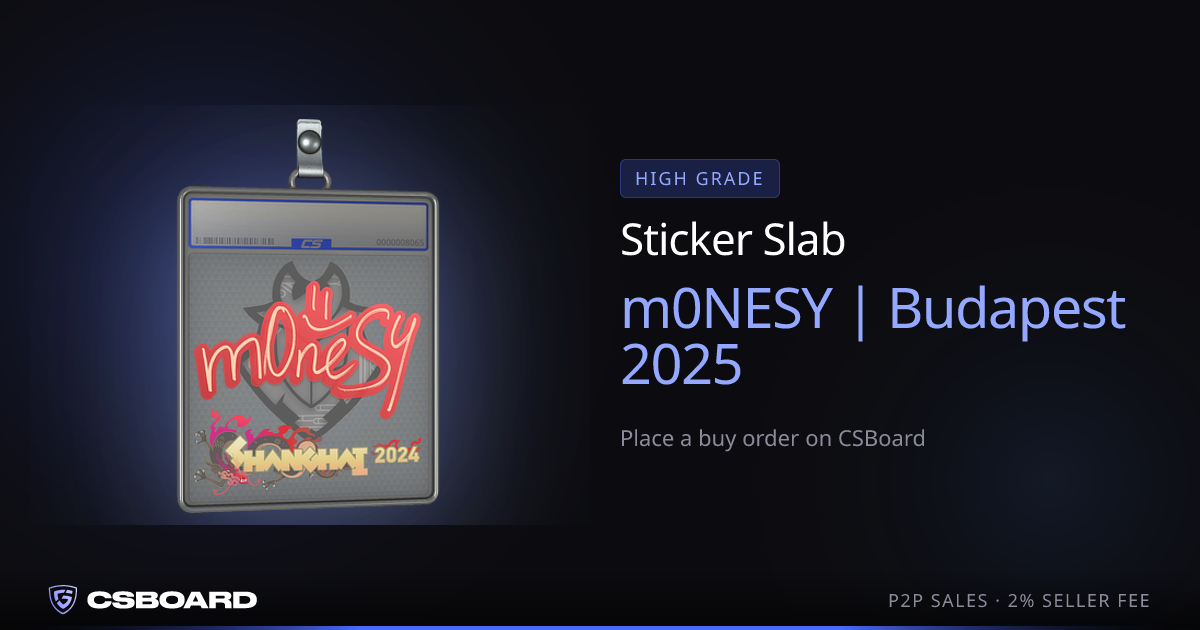Sticker Slab | m0NESY | Budapest 2025 | Buy CS2 Skin | CSBoard