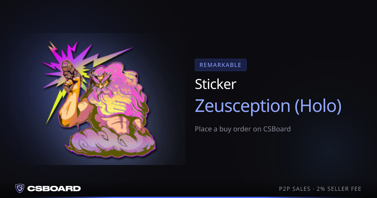Sticker — Zeusception (Holo) · place a buy order · CSBoard
